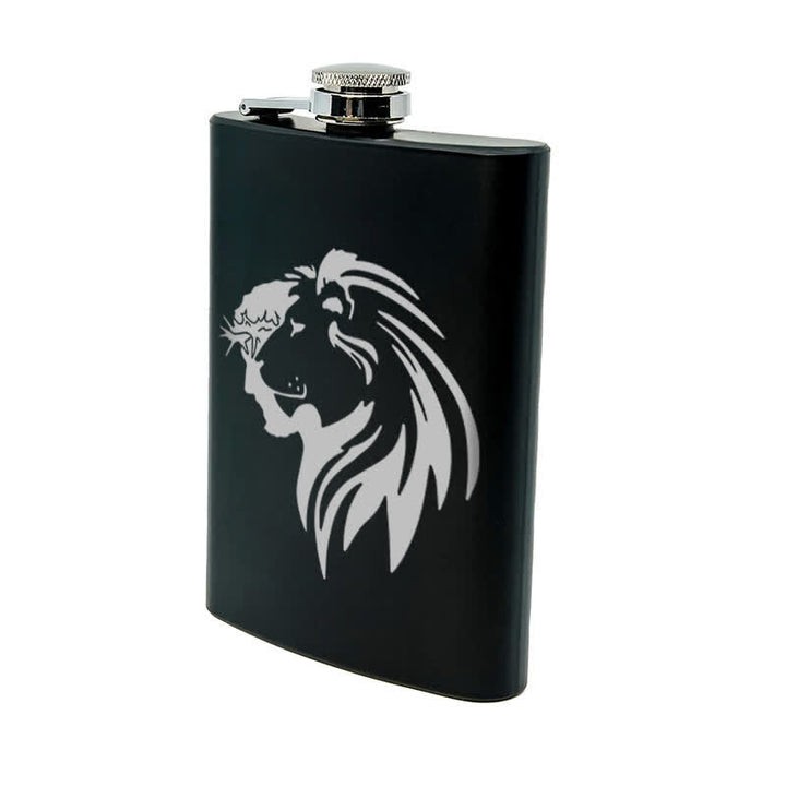 3-8 oz Jesus Christ Lion Head Laser Pattern Stainless Steel Portable Flask - image 9