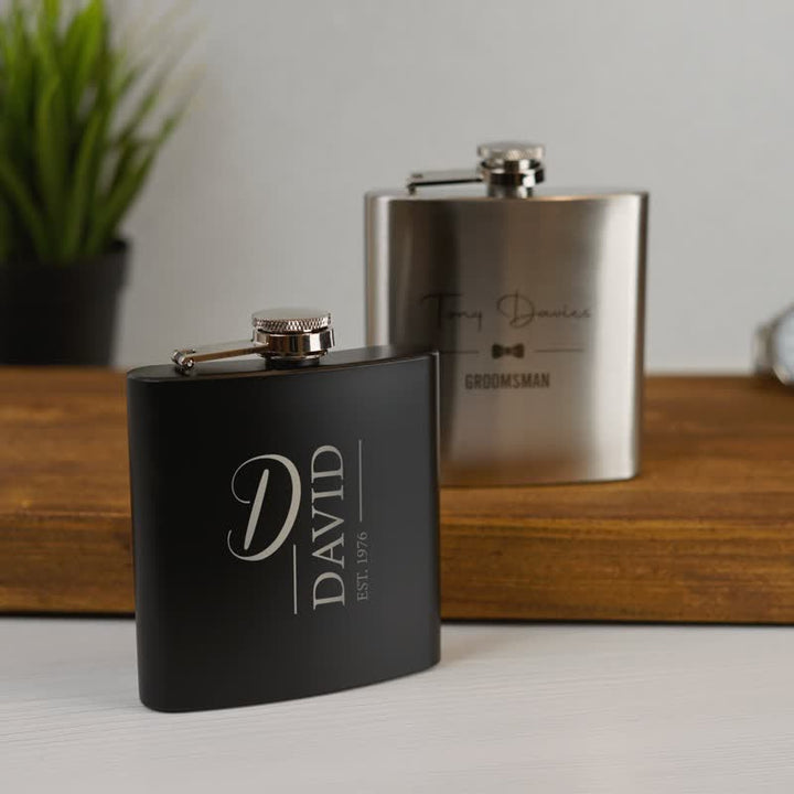 2-10 oz Personalised Engraved Custom Stainless Steel Portable Flask