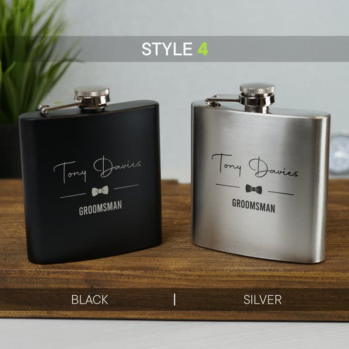 2-10 oz Personalised Engraved Custom Stainless Steel Portable Flask