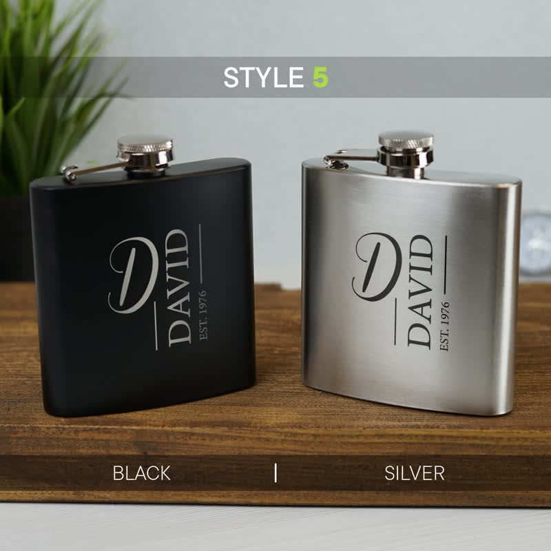 2-10 oz Personalised Engraved Custom Stainless Steel Portable Flask