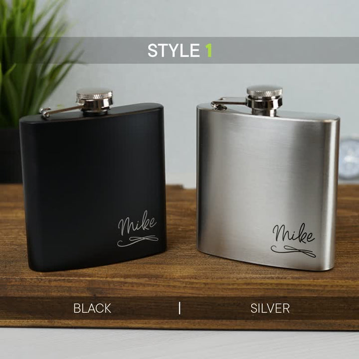 2-10 oz Personalised Engraved Custom Stainless Steel Portable Flask