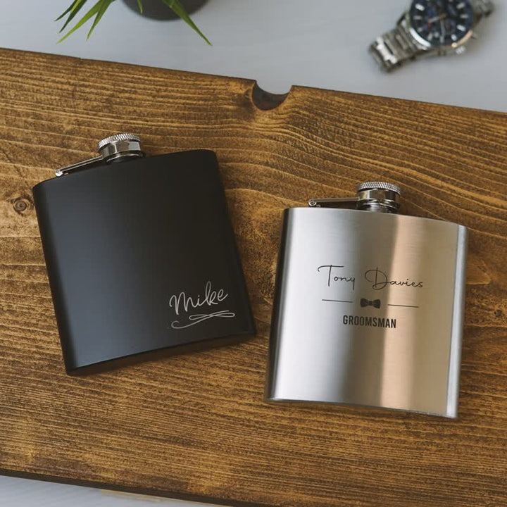 2-10 oz Personalised Engraved Custom Stainless Steel Portable Flask