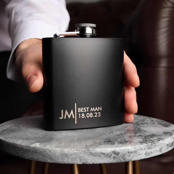 3-10 oz Personalised Matte Black Engraved Custom Portable Flask