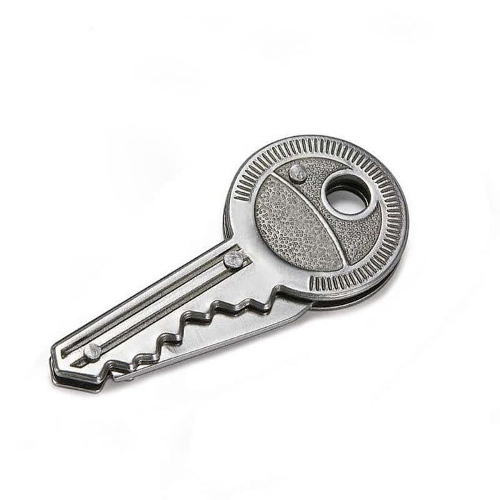 Compact Mini Folding Knife Key Shape Keychain