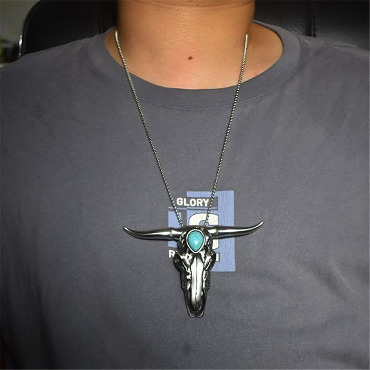 Longhorn Skull Turquoise Multi-function EDC Tool Pendant Belt Buckle - image 5