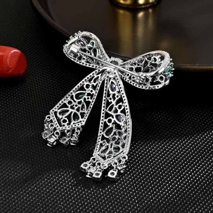 Women's Light Luxury Tassel Bow Knot Brooch