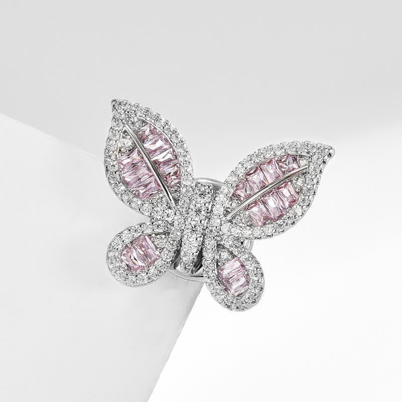 Women's Sweet Ice Pink Butterfly Style Magnetic Brooch