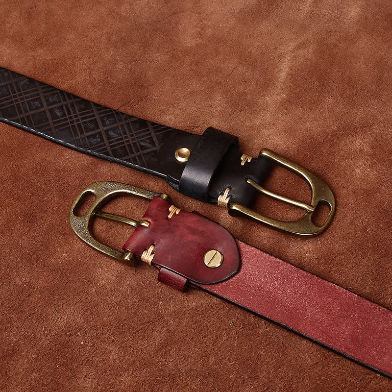 Personalized Diamond Embossed Thicken Leather Belt