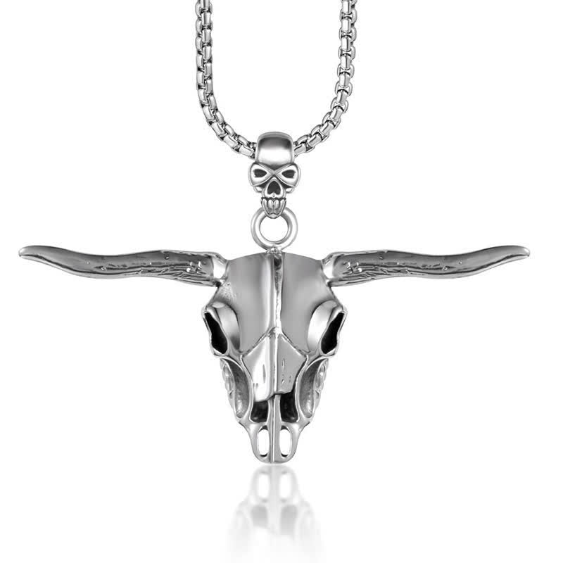 Personality Alternative Skull Bull Head Pendant Necklace