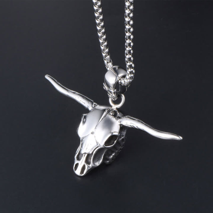 Personality Alternative Skull Bull Head Pendant Necklace