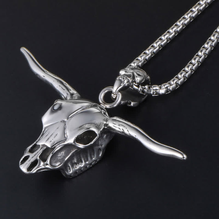 Personality Alternative Skull Bull Head Pendant Necklace