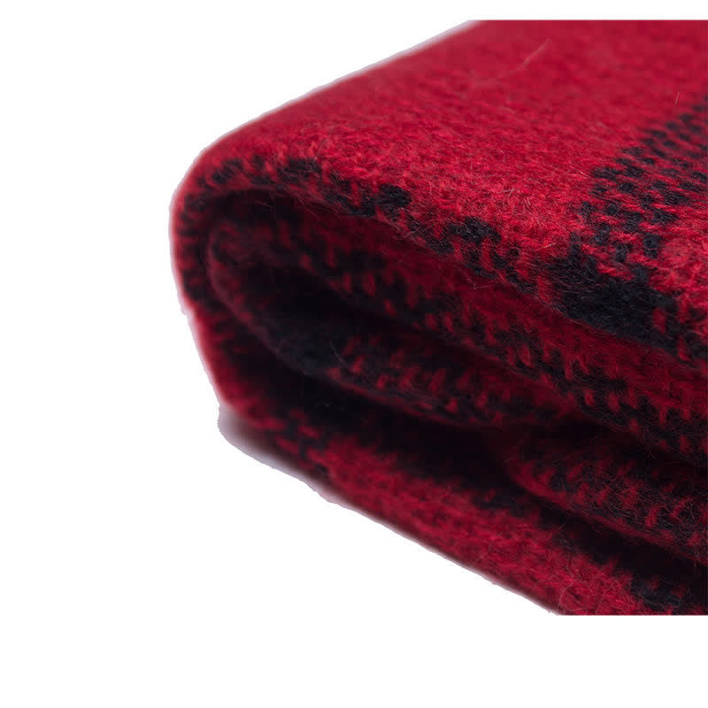 Unisex Transitional Checked Plaid Check Fringe Scarf