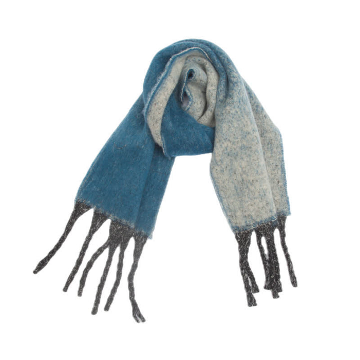 Unisex Gradient Color Tassels Cold Weather Roving Scarf