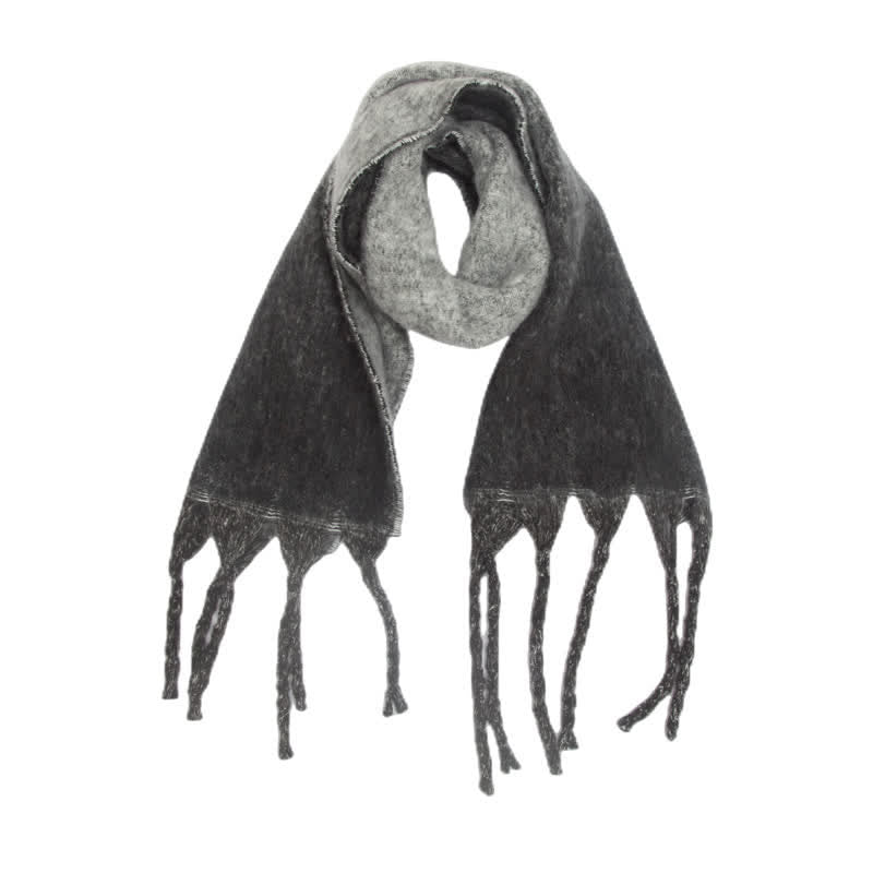 Unisex Gradient Color Tassels Cold Weather Roving Scarf