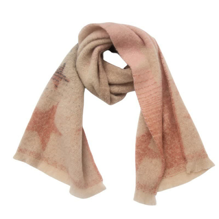 Unisex Thick Fashion Five Pointed Star Roving Scarf