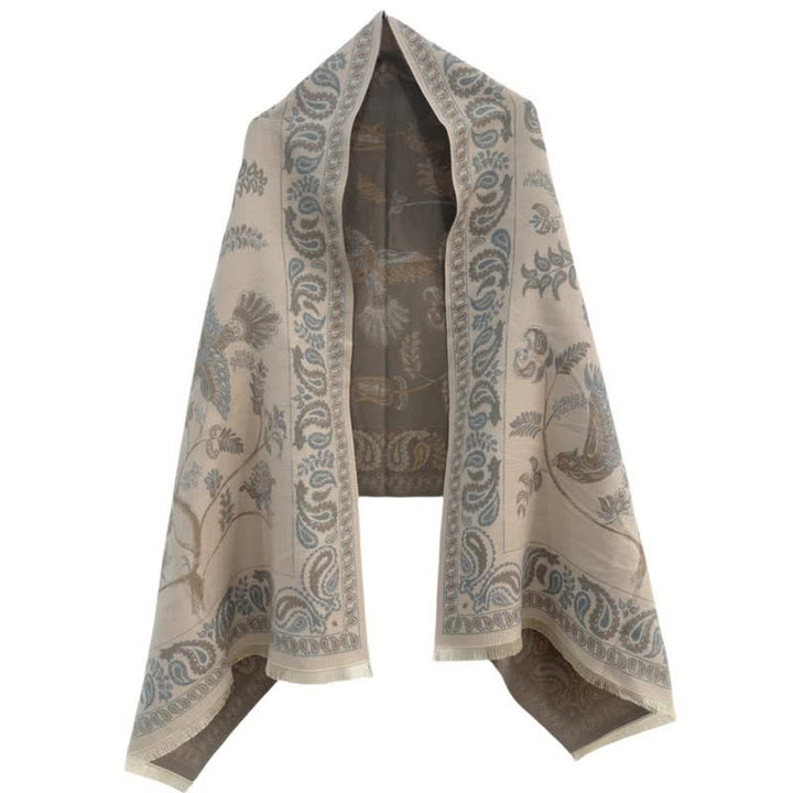 Unisex Elegance Paisley Flying Birds Pattern Scarf