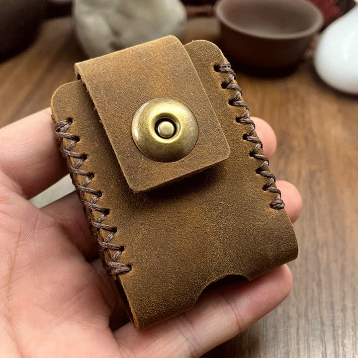 Sewing Design Handmade Lighter Holder Leather Belt Bag