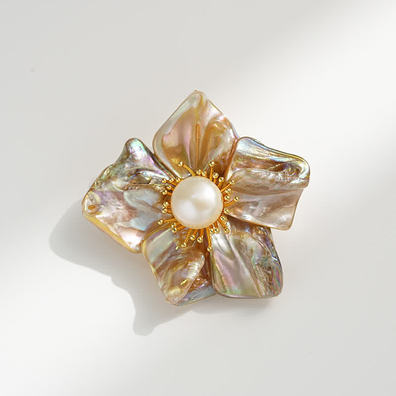 Women's Baroque Pearl Asymmetric Flower Brooch