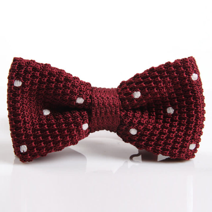 Men's Lively Polka Dotted Knitted Bow Tie