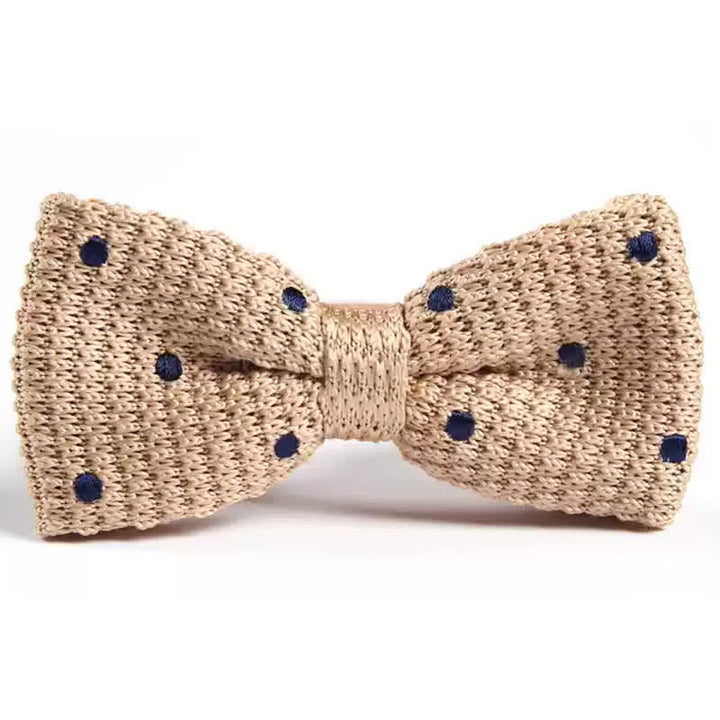 Men's Lively Polka Dotted Knitted Bow Tie