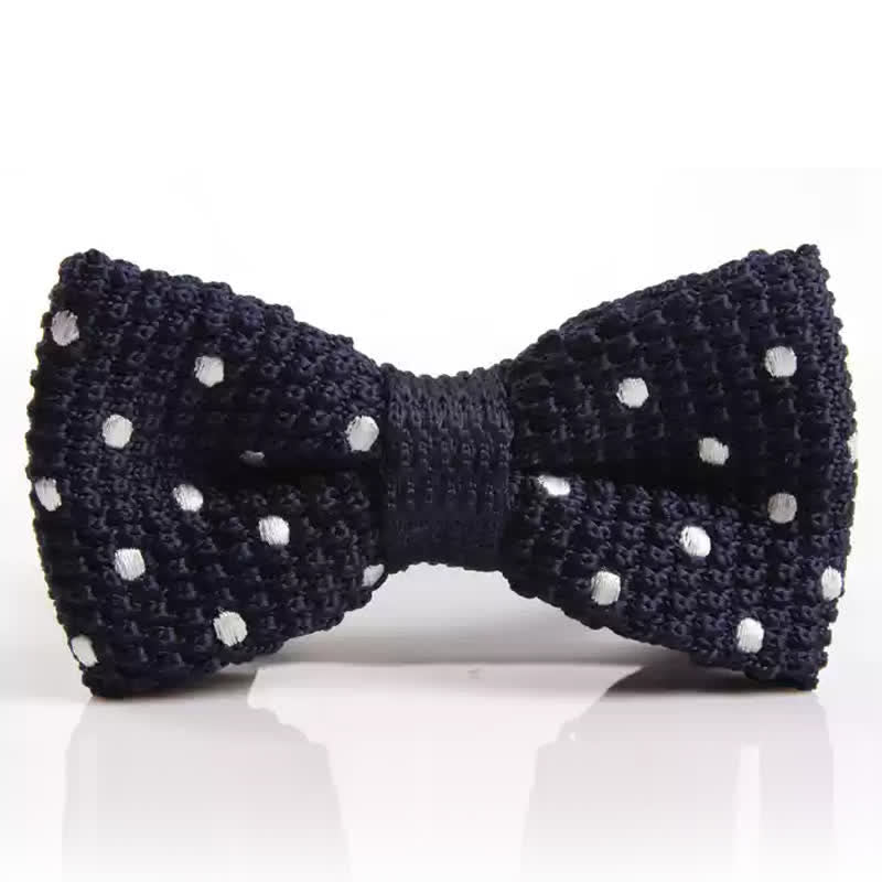 Men's Lively Polka Dotted Knitted Bow Tie