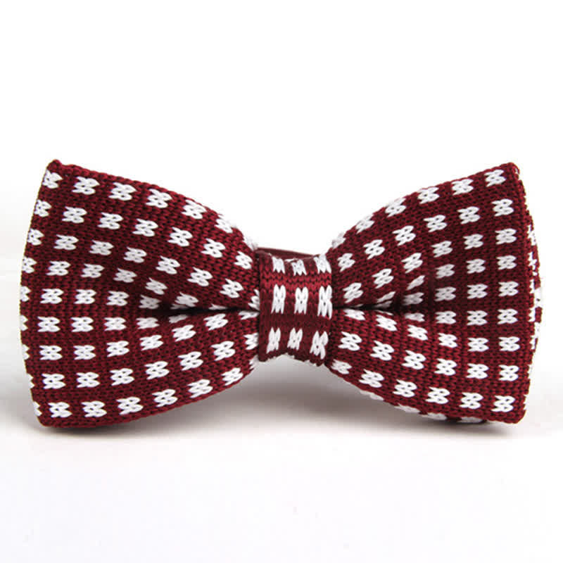 Men's Hound's Tooth Check Knitted Bow Tie