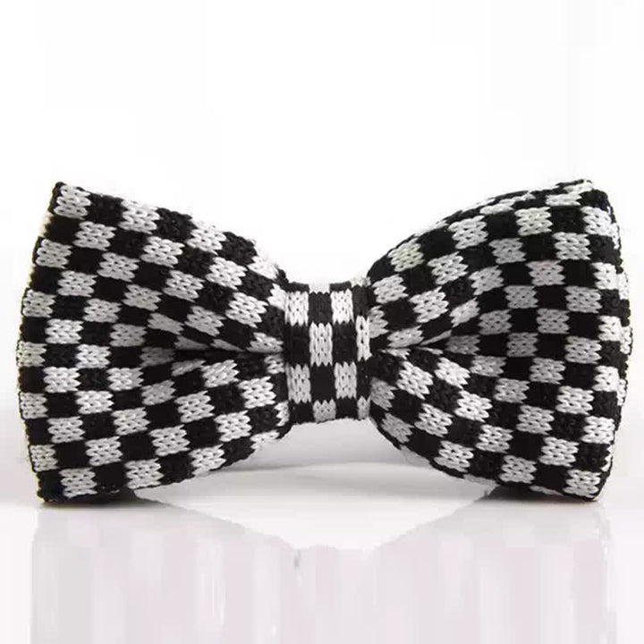 Men's Hound's Tooth Check Knitted Bow Tie