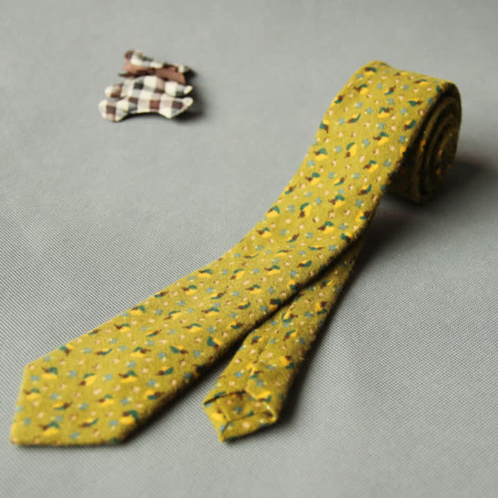 Men's Cute Fresh Floral Casual Cotton Necktie