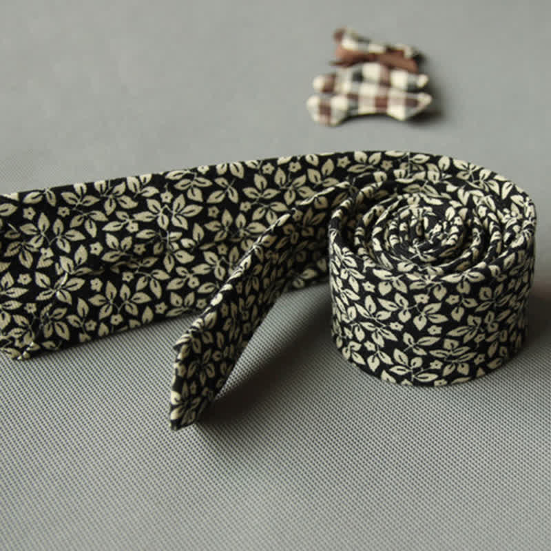 Men's Cute Fresh Floral Casual Cotton Necktie