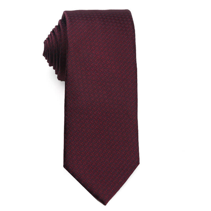 Men's Elegant Deep Wine Red Series Wedding Necktie