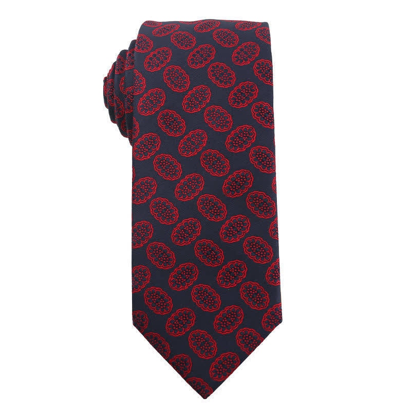 Men's Elegant Deep Wine Red Series Wedding Necktie - Style #7 - image 8