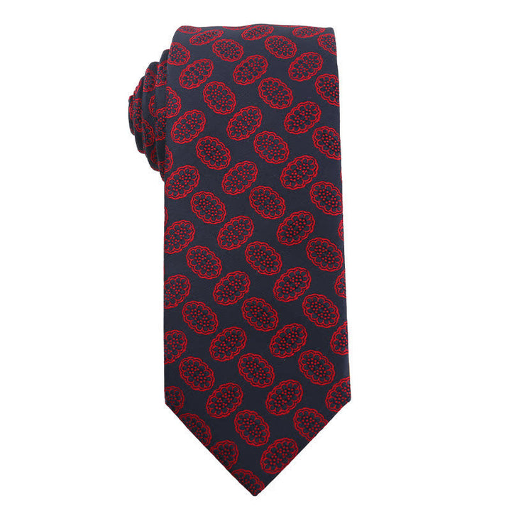 Men's Elegant Deep Wine Red Series Wedding Necktie - Style #7 - image 8