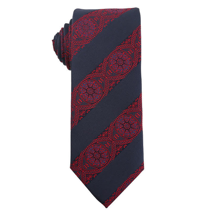 Men's Elegant Deep Wine Red Series Wedding Necktie - Style #1 - image 2