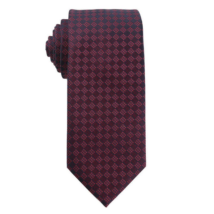 Men's Elegant Deep Wine Red Series Wedding Necktie