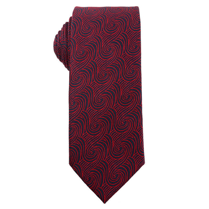 Men's Elegant Deep Wine Red Series Wedding Necktie - Style #8 - image 9
