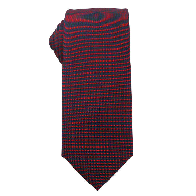 Men's Elegant Deep Wine Red Series Wedding Necktie - Style #3 - image 4