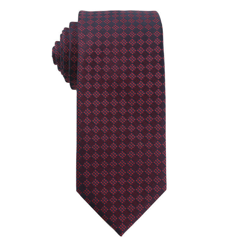 Men's Elegant Deep Wine Red Series Wedding Necktie - Style #2 - image 3