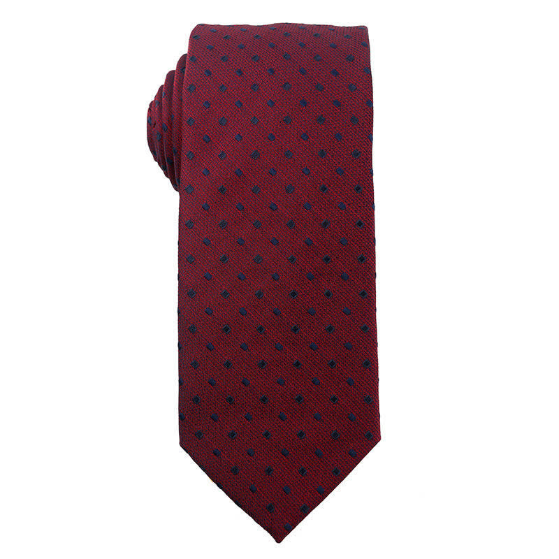 Men's Elegant Deep Wine Red Series Wedding Necktie - Style #6 - image 7