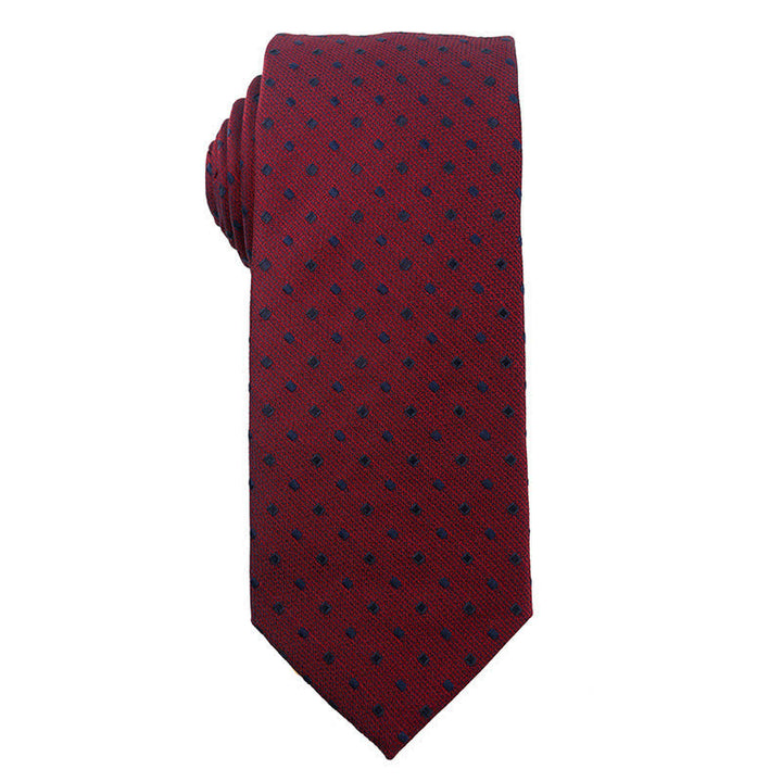 Men's Elegant Deep Wine Red Series Wedding Necktie - Style #6 - image 7