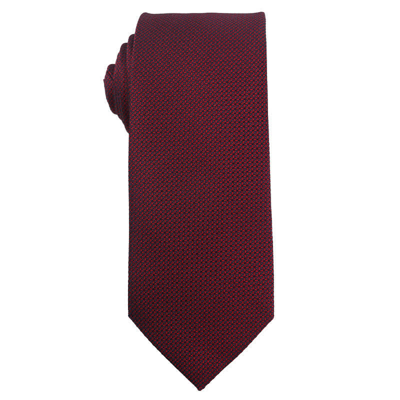 Men's Elegant Deep Wine Red Series Wedding Necktie - Style #5 - image 6