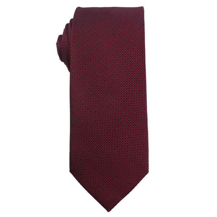 Men's Elegant Deep Wine Red Series Wedding Necktie - Style #5 - image 6