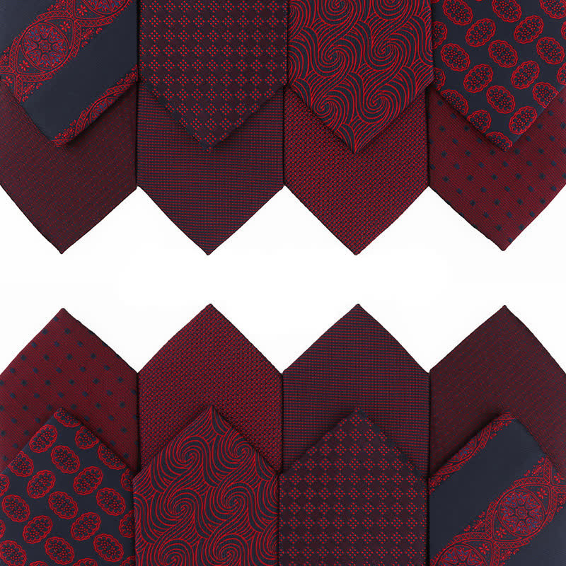 Men's Elegant Deep Wine Red Series Wedding Necktie - image 0
