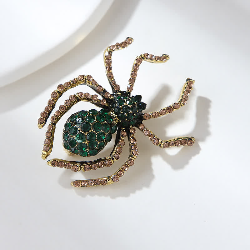 Unisex Vintage Fancy Spider Rhinestone Brooch