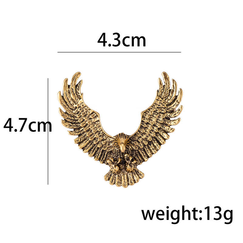 Men's Retro Eagle Spreading Wings Brooch - image 4