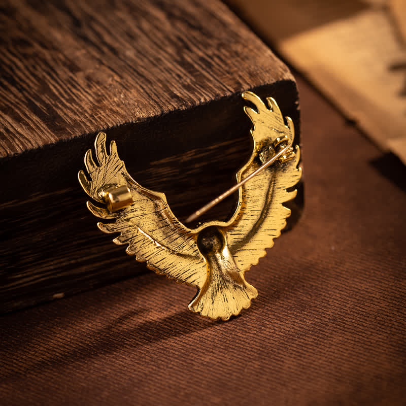 Men's Retro Eagle Spreading Wings Brooch - image 3