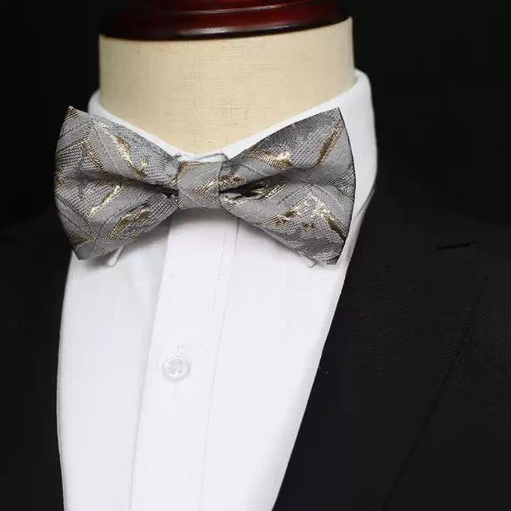 Men's Timeless Delicate Gold Jacquard Bow Tie