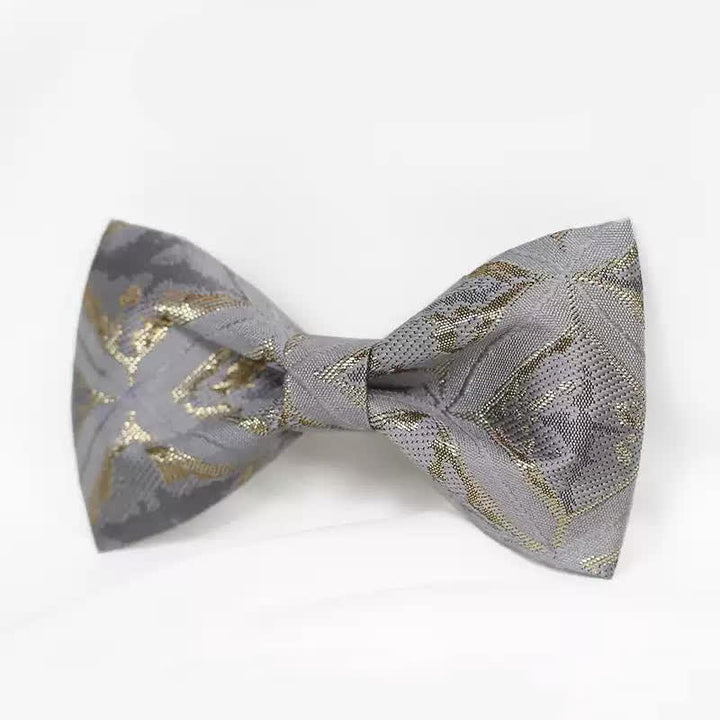 Men's Timeless Delicate Gold Jacquard Bow Tie