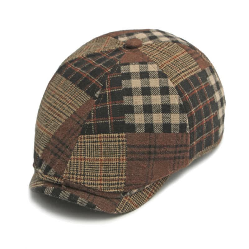 Different Classic Patchwork Plaid Newsboy Beret Hat - image 4