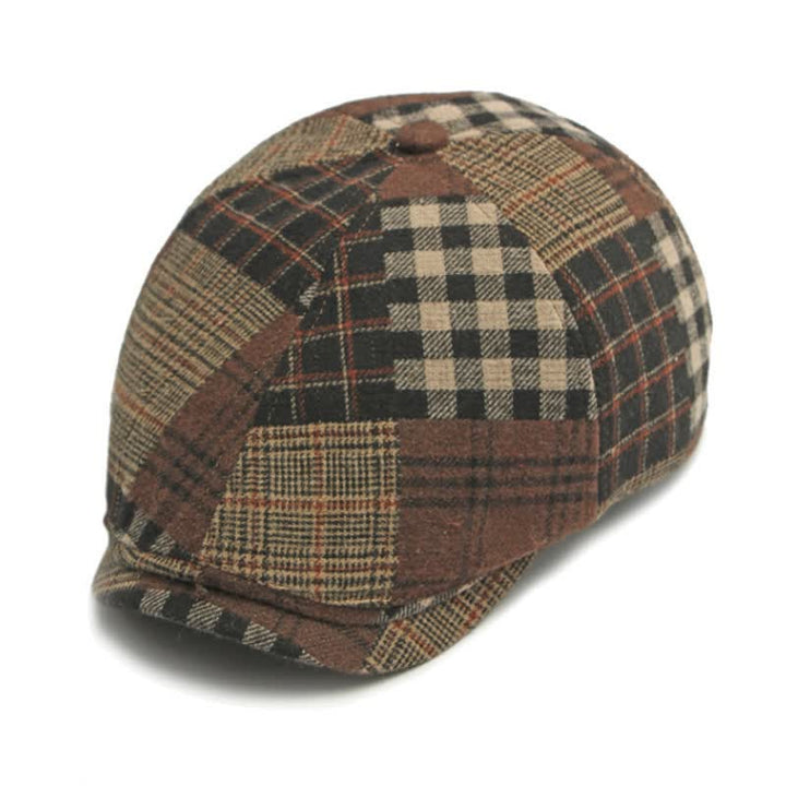 Different Classic Patchwork Plaid Newsboy Beret Hat - image 4