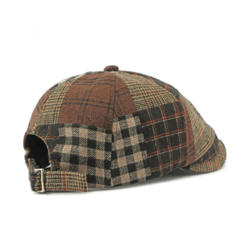 Different Classic Patchwork Plaid Newsboy Beret Hat - image 9